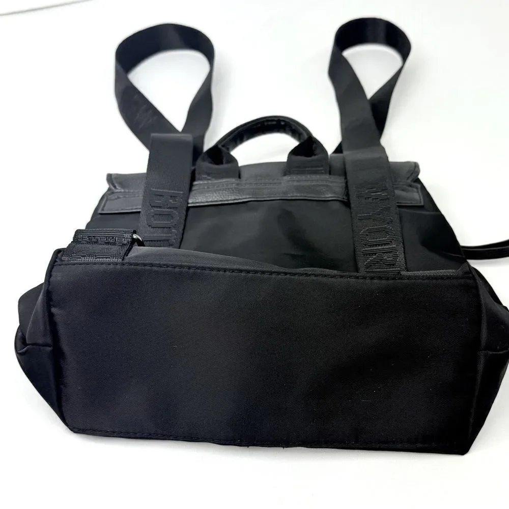 Botkier New York Black Trigger Logo Double Strap Mini Backpack